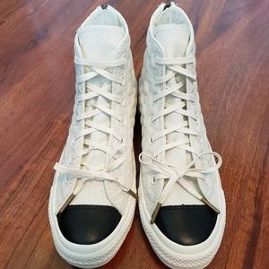 Quilted Leather Reverse Laced Converse Hi Top